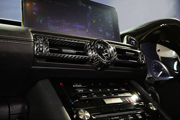 LEXUS レクサス　ES 右ハンドル専用 リア　エアコン出口　保護カバー 　アームレスト リア保護カバー　艶出し黒　2点　