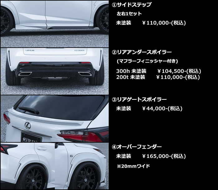 レクサス NX F-SPORT(前期)専用 エアロキット単品(エイムゲイン)