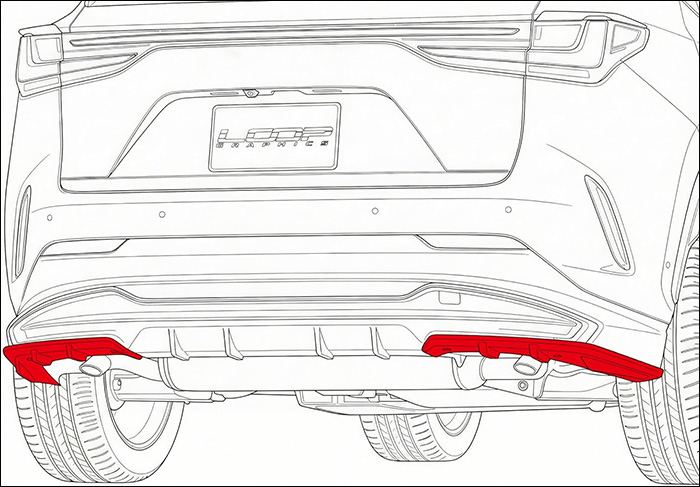 レクサスNX TRDエアロ専用 リアアンダーディフューザー