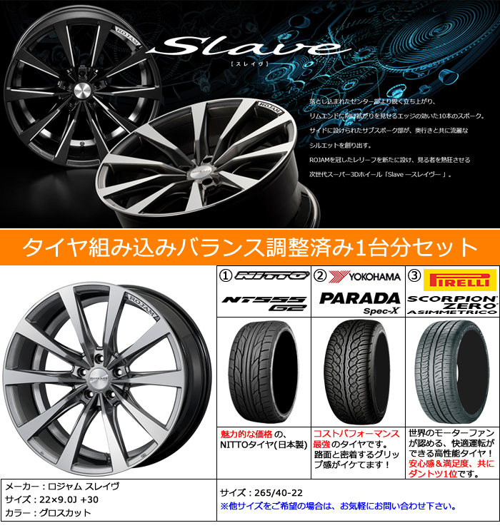 レクサス RX用 ホイール&タイヤセット(ロジャム スレイヴ・22インチ)