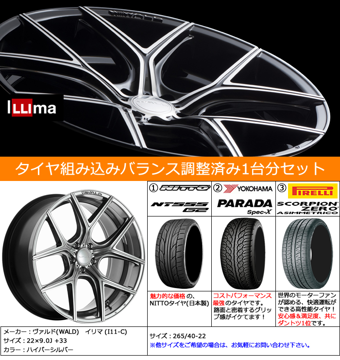 レクサス RX用 ホイール＆タイヤセット(ヴァルド イリマ・22インチ)