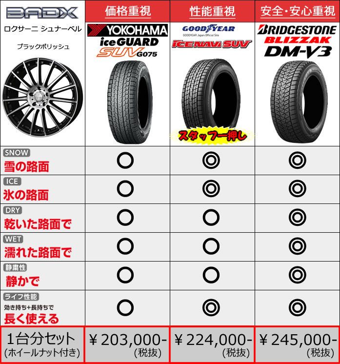 レクサス RX用 スタッドレスタイヤ ホイール付きセット(20インチ・シュナーベル)