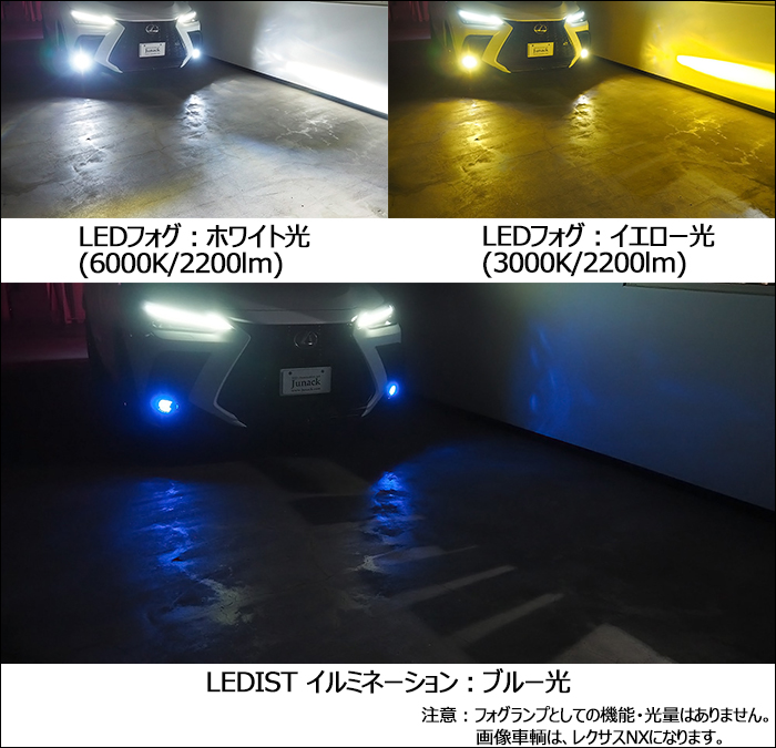 レクサスRX専用 LEDISTイルミネーションフォグランプ(ジュナック)