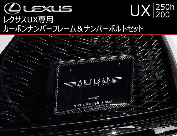 レクサス UX専用 カーボンナンバーフレーム&ナンバーボルトセット