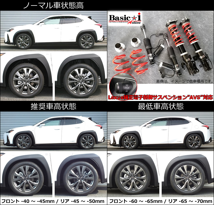 レクサスUX250h専用 車高調キット(RS-R Basic-i Active)